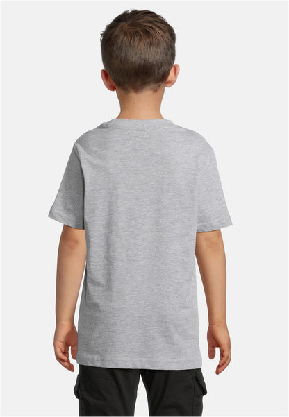 Kids Basic Tee in Heather Grey, getragen