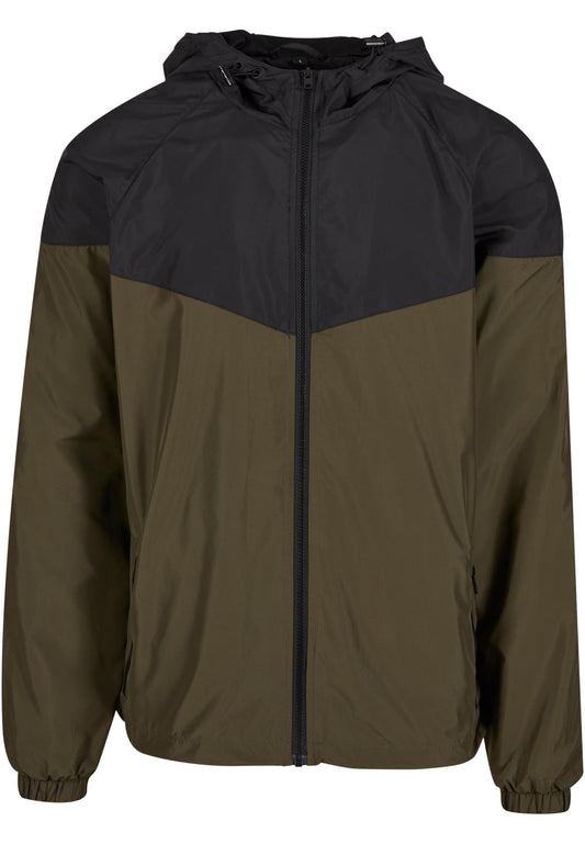 2-Tone Tech Windrunner in Dark Olive-Black, Vorderansicht
