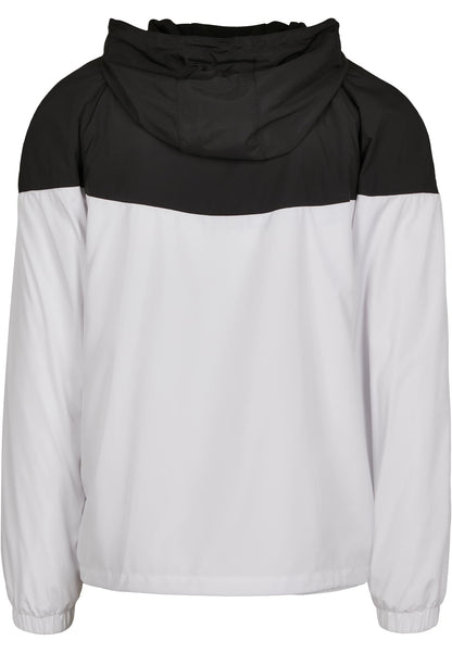2-Tone Tech Windrunner in White-Black, Rückansicht