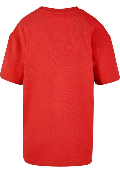 Ladies Oversized Boyfriend Tee in City Red, Rückansicht