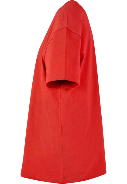 Ladies Oversized Boyfriend Tee in City Red, Detailansicht
