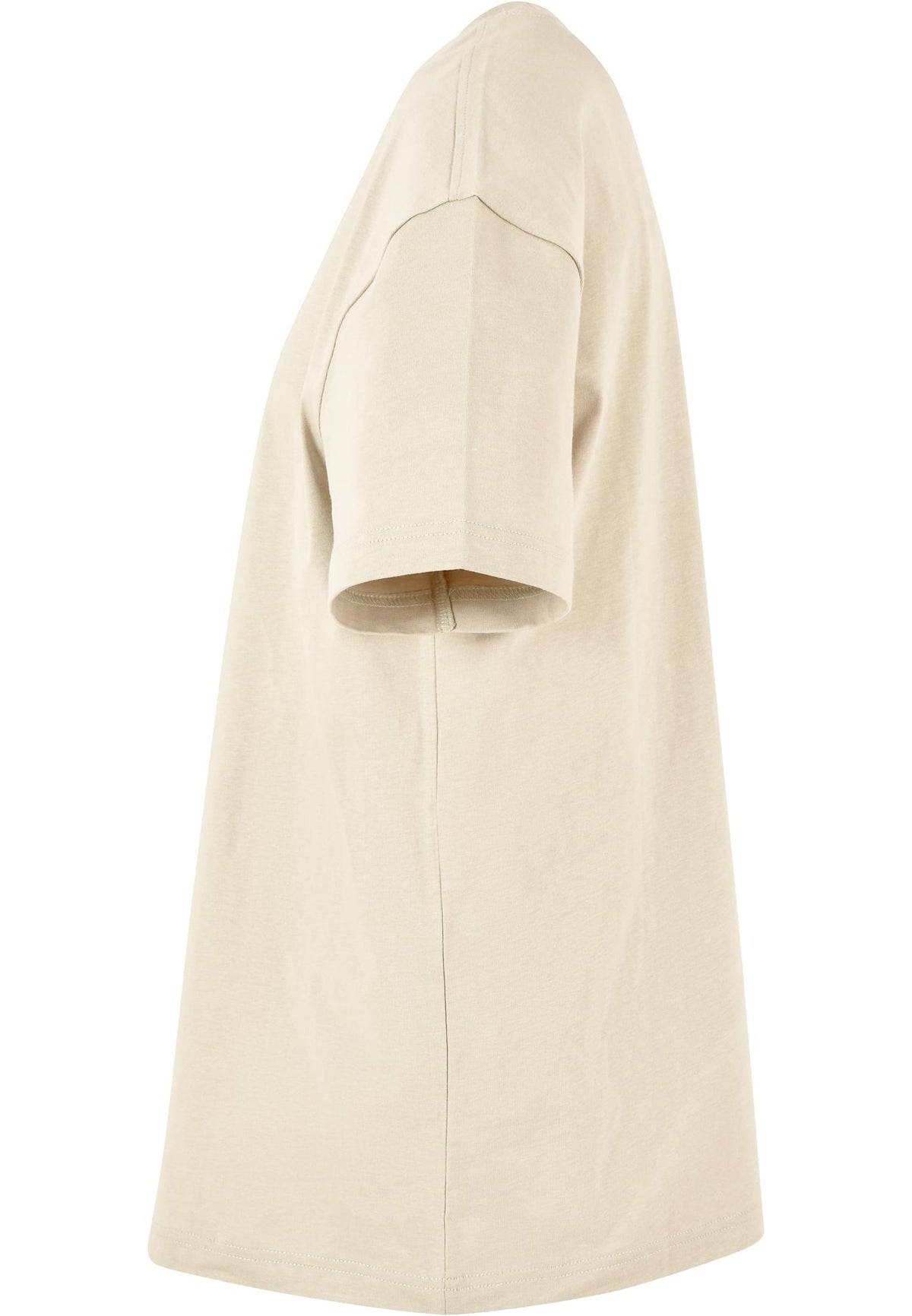 Ladies Oversized Boyfriend Tee in White Sand, Detailansicht