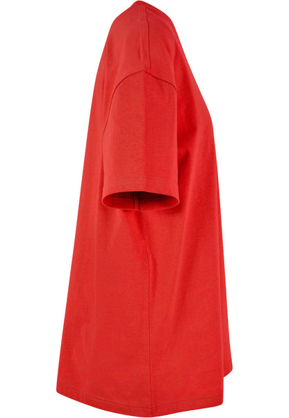 Ladies Oversized Boyfriend Tee in City Red, Detailansicht