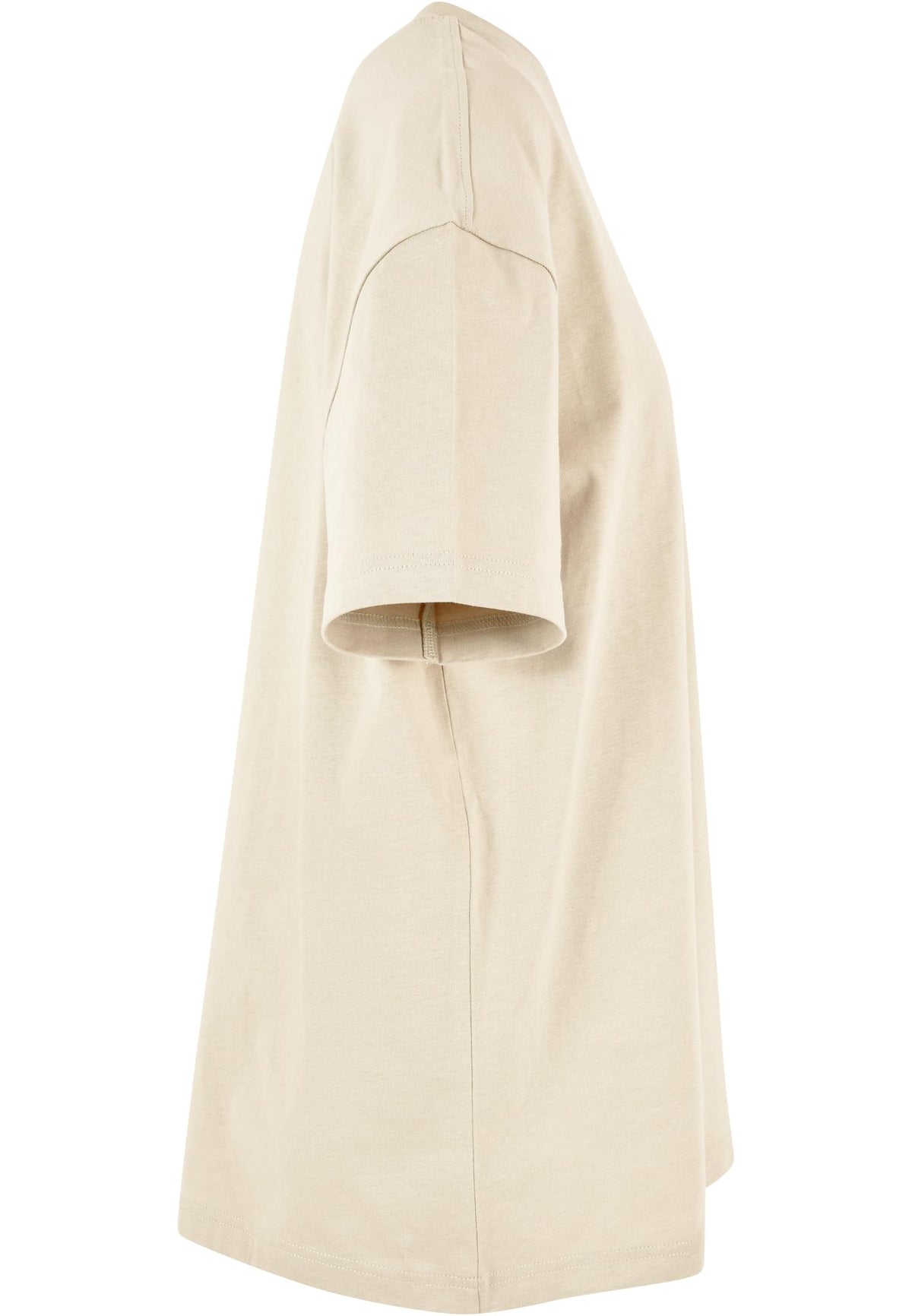 Ladies Oversized Boyfriend Tee in White Sand, Detailansicht