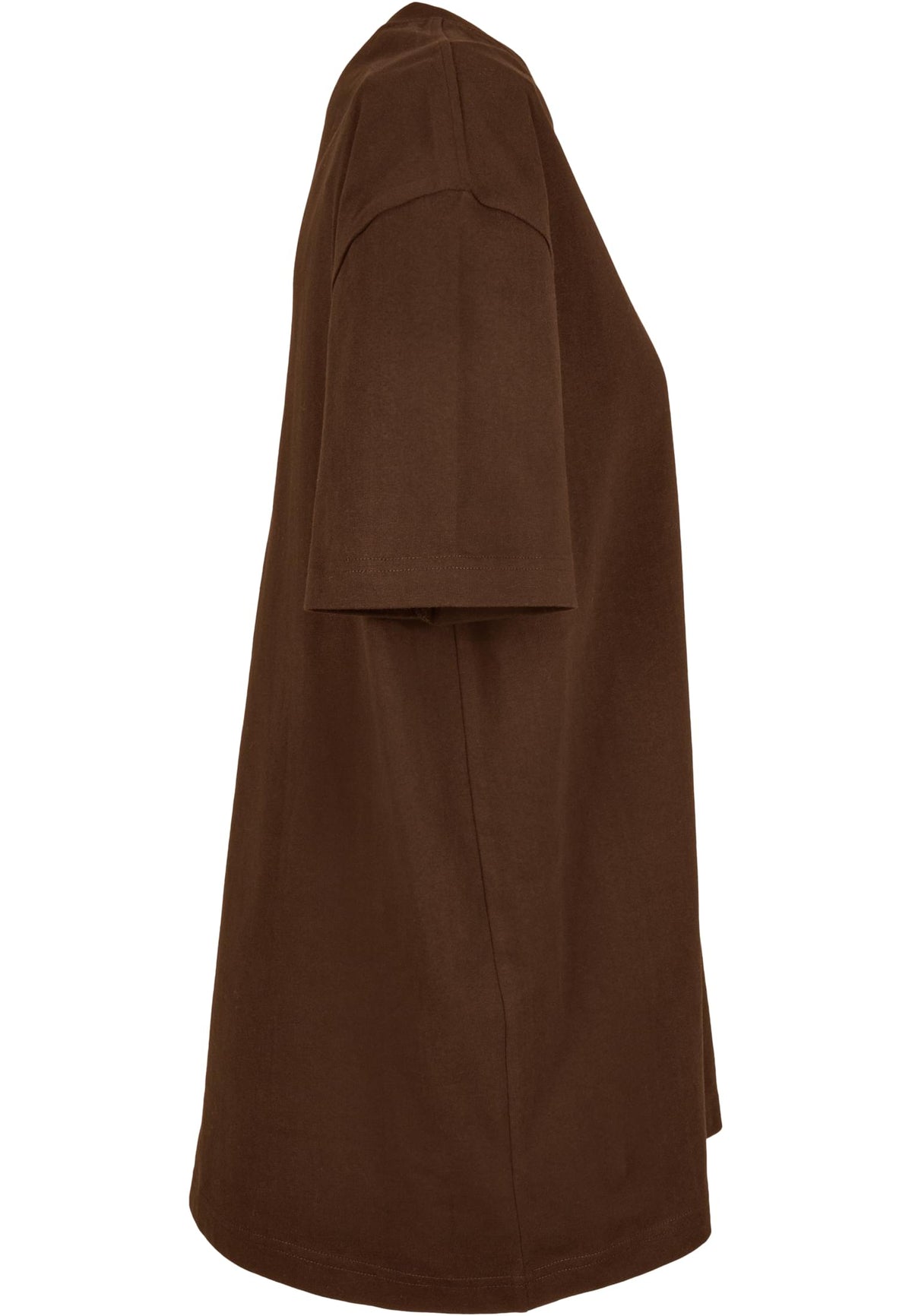 Ladies Oversized Boyfriend Tee in Chocolate Brown, Detailansicht