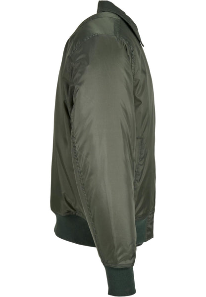 Collar Bomber Jacket in Dark Olive, Detailansicht