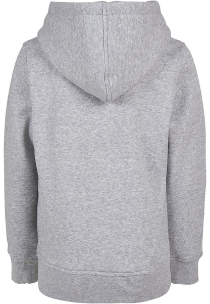 Essentials Basic Kids Hoody in Heather Grey, Rückansicht