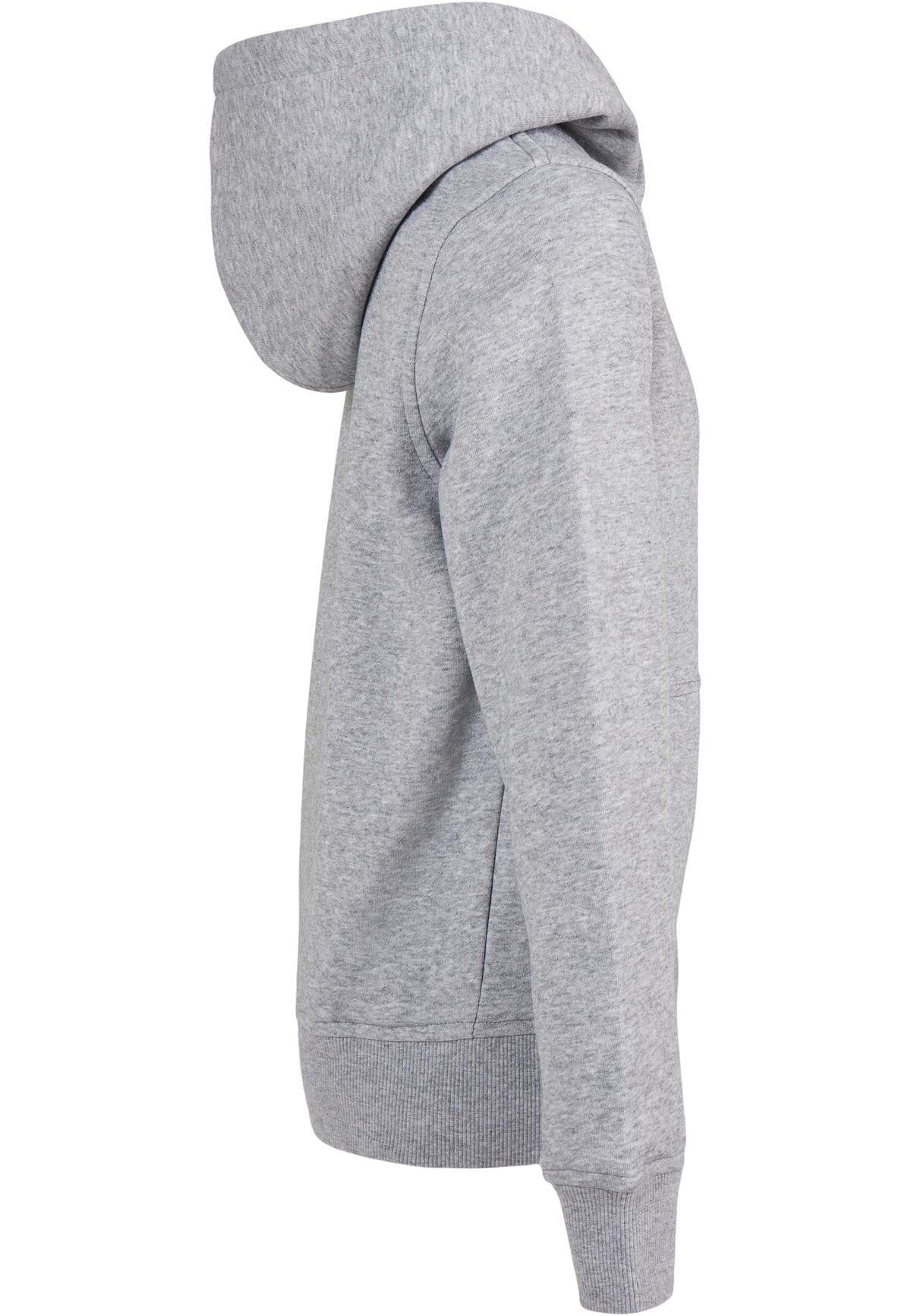 Essentials Basic Kids Hoody in Heather Grey, Detailansicht