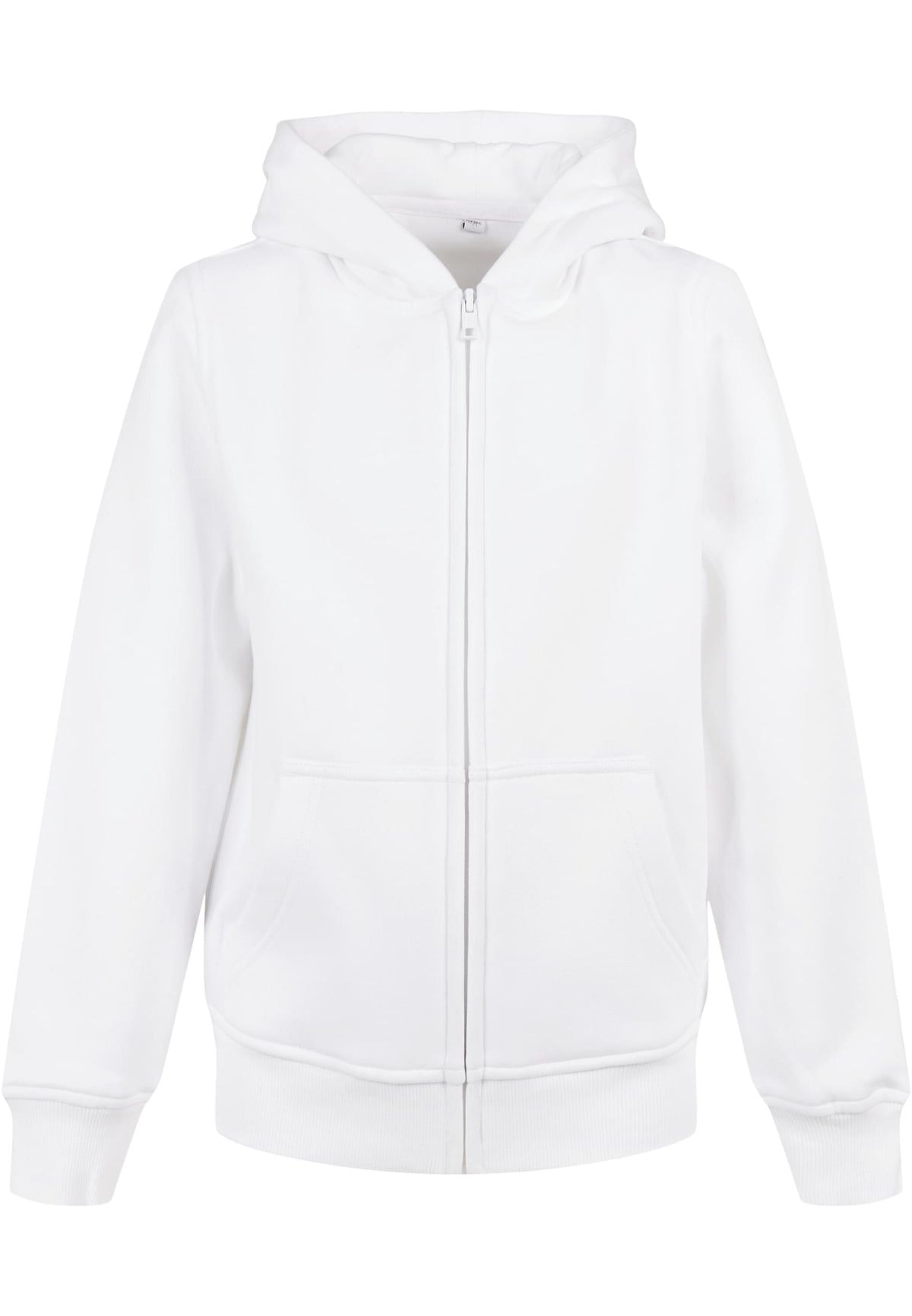 Essentials Basic Kids Zip Hoody in White, Vorderansicht