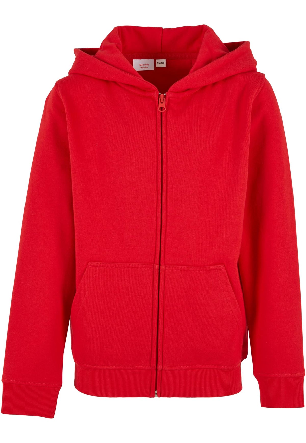 Essentials Basic Kids Zip Hoody in City Red, Vorderansicht
