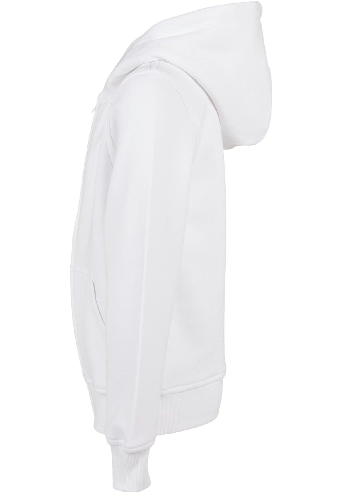 Essentials Basic Kids Zip Hoody in White, Detailansicht