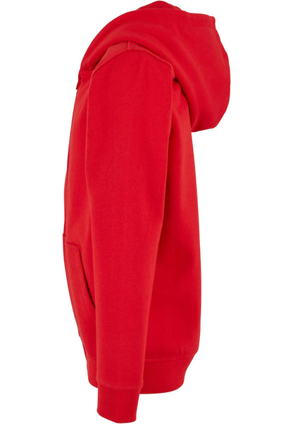 Essentials Basic Kids Zip Hoody in City Red, Detailansicht
