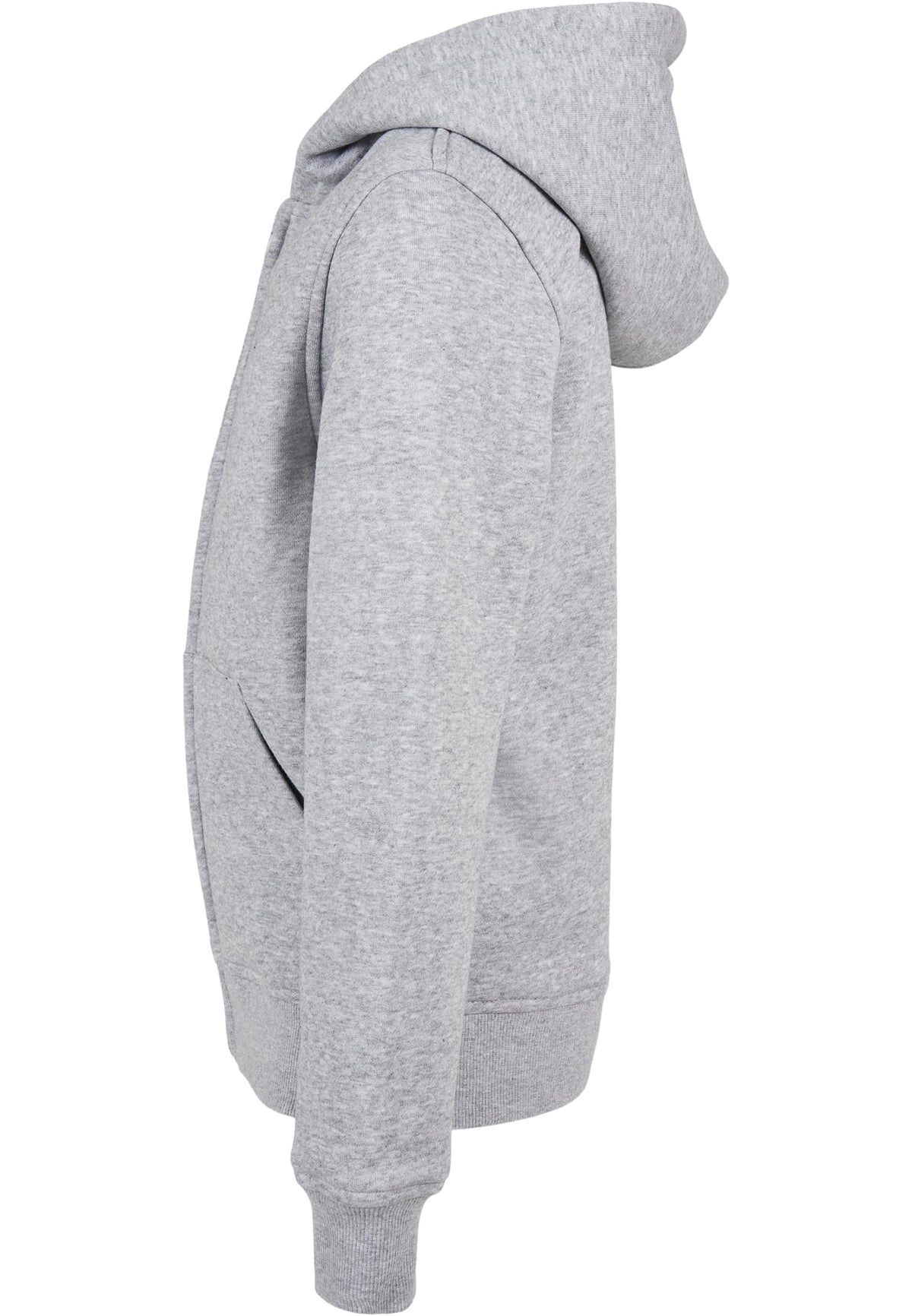 Essentials Basic Kids Zip Hoody in Heather Grey, Detailansicht