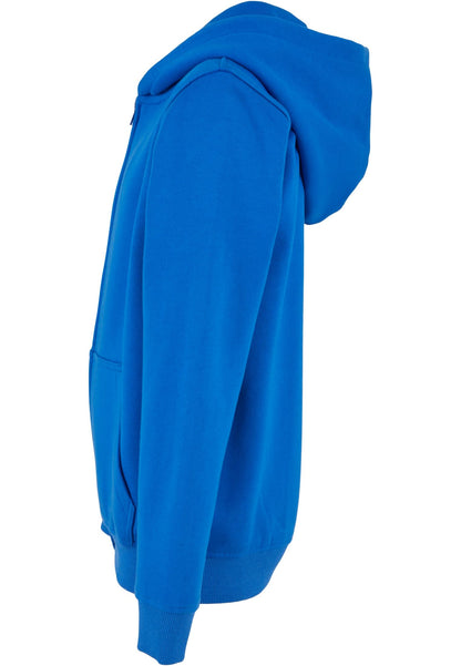 Essentials Basic Kids Zip Hoody in Intense Blue, Detailansicht