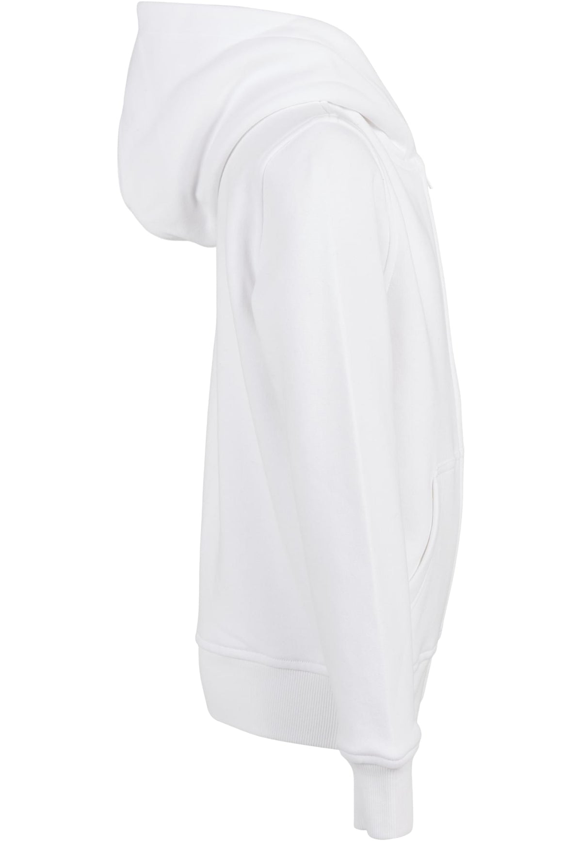 Essentials Basic Kids Zip Hoody in White, Detailansicht