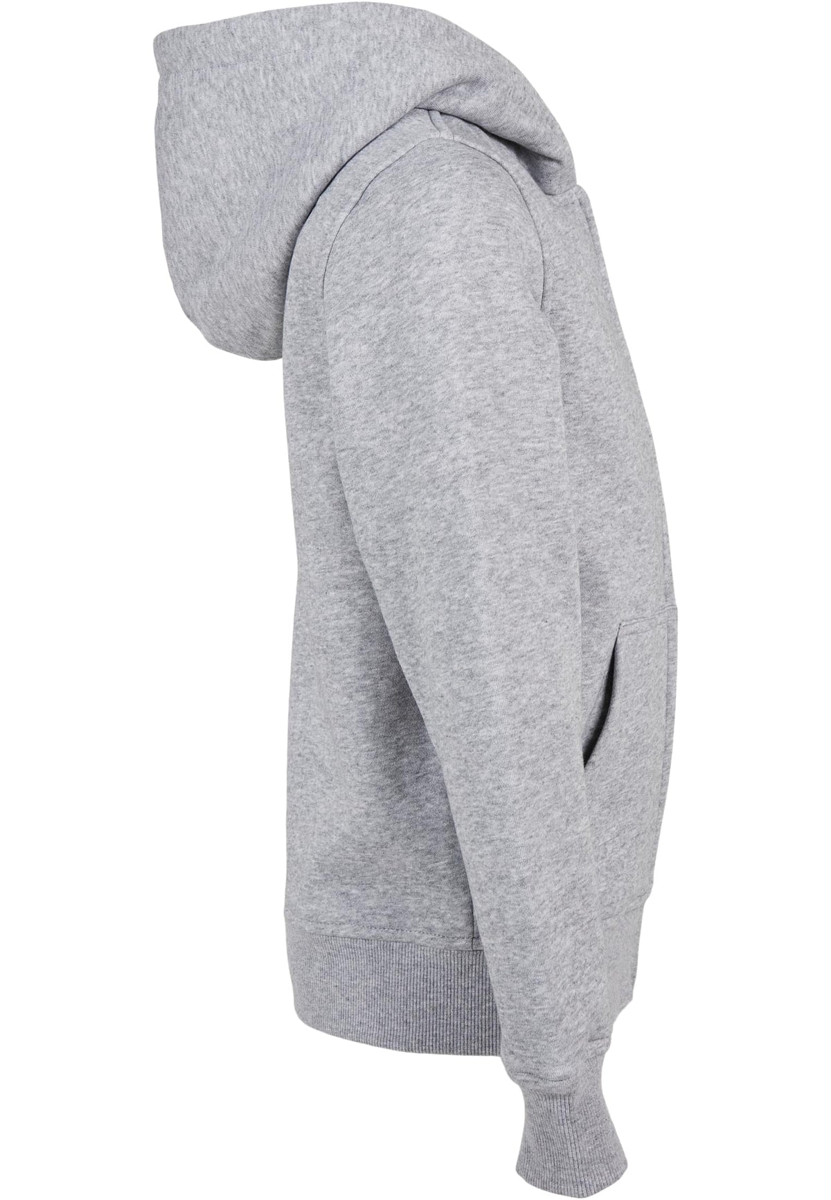 Essentials Basic Kids Zip Hoody in Heather Grey, Detailansicht