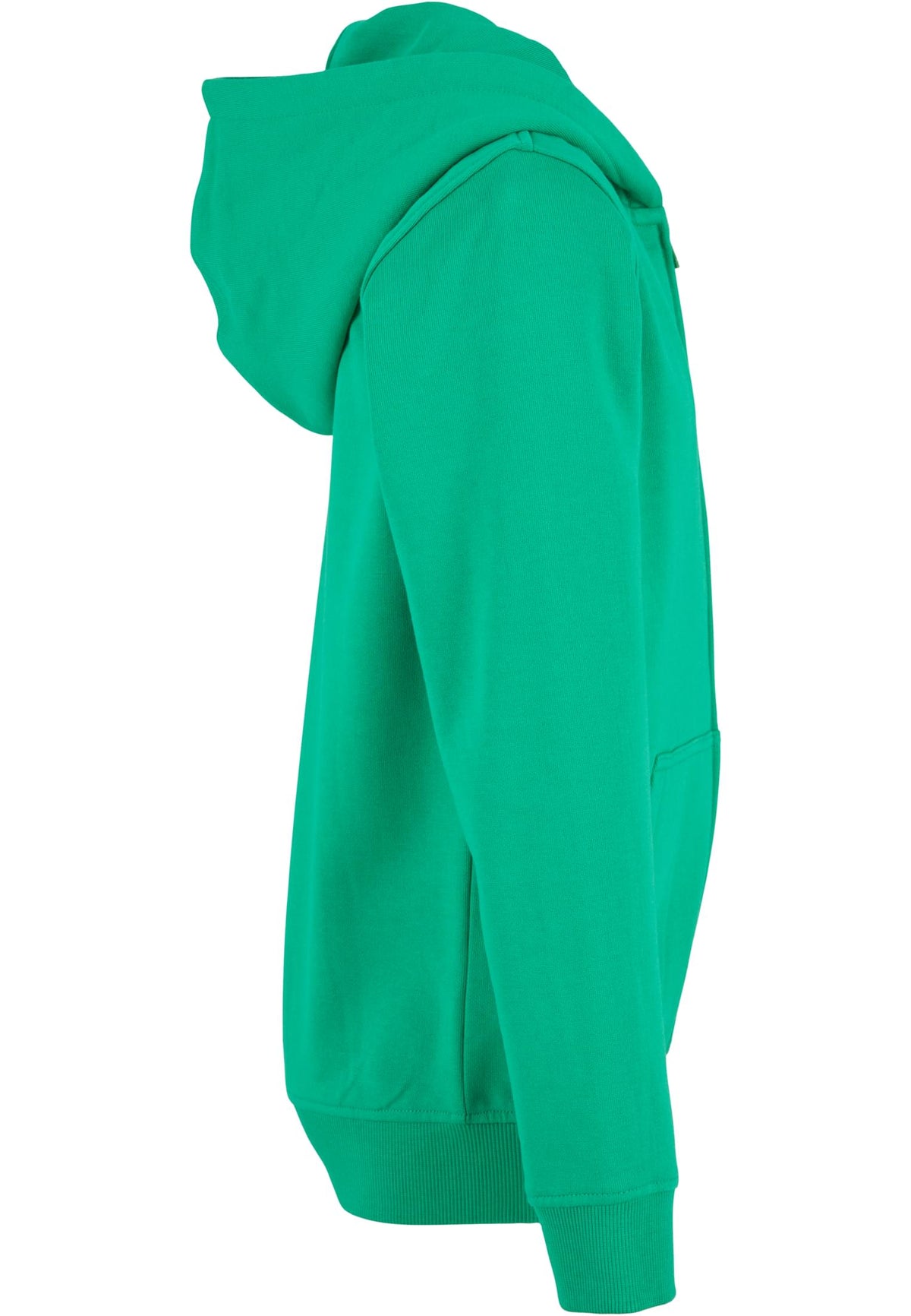 Essentials Basic Kids Zip Hoody in Grass Green, Detailansicht