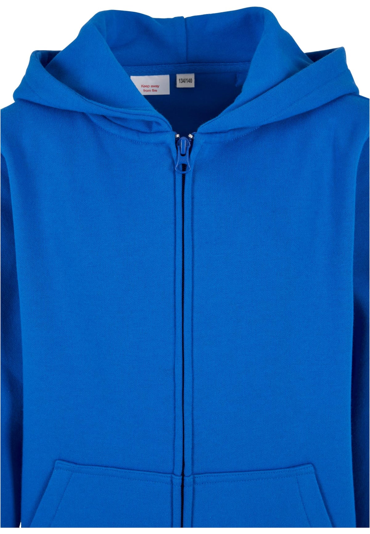 Essentials Basic Kids Zip Hoody in Intense Blue, Detailansicht