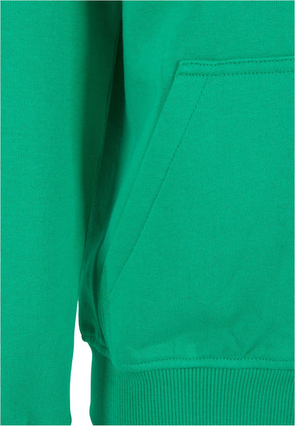 Essentials Basic Kids Zip Hoody in Grass Green, Detailansicht