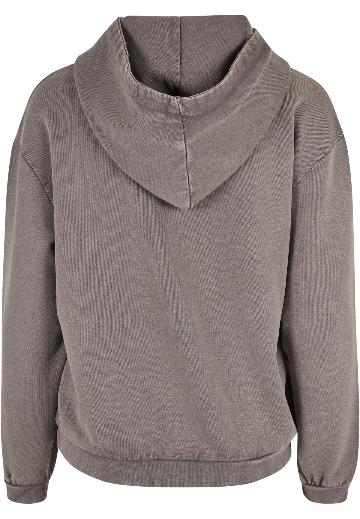 Ladies Acid Washed Oversize Hoody in Asphalt, Rückansicht