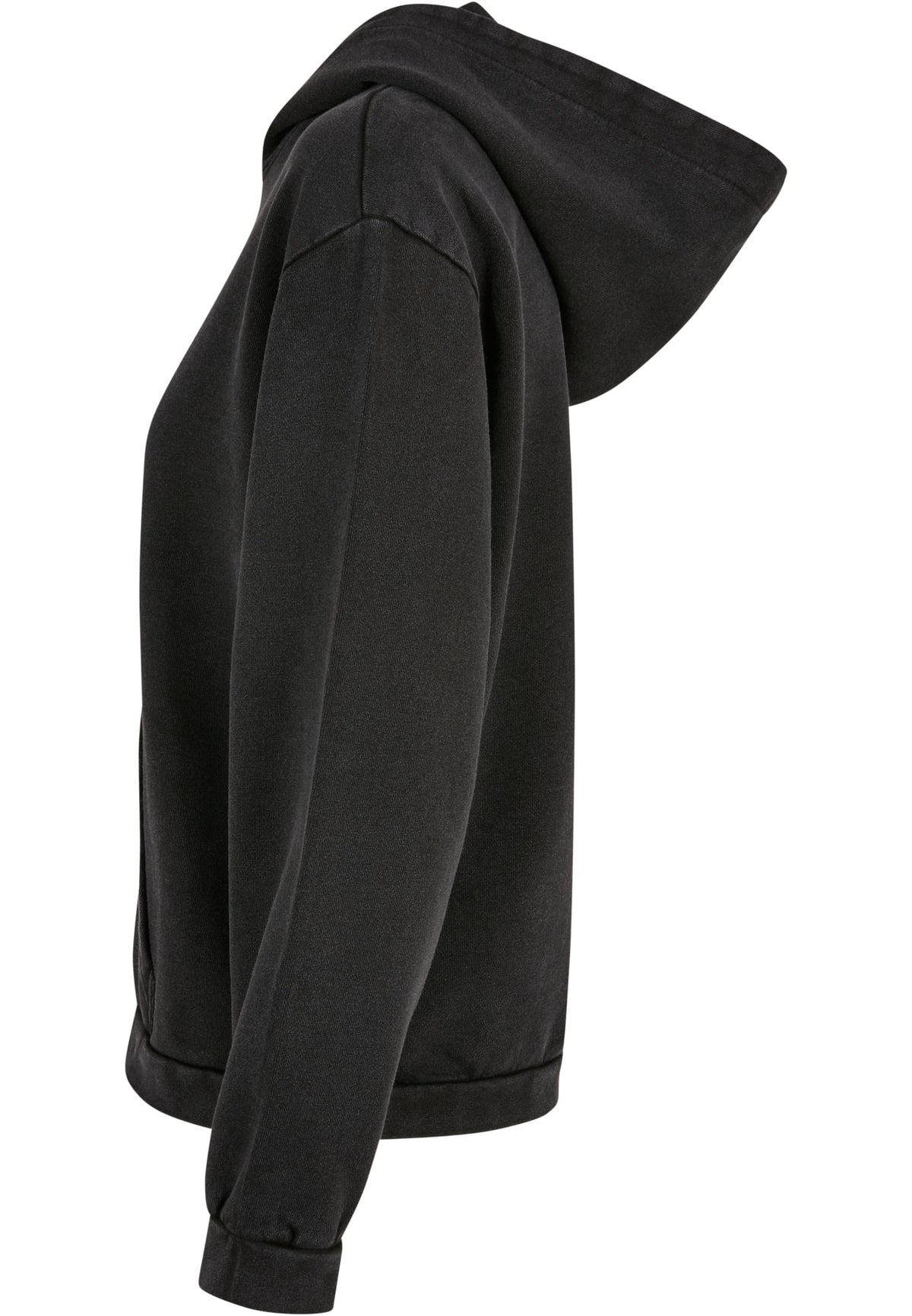 Ladies Acid Washed Oversize Hoody in Schwarz, Detailansicht