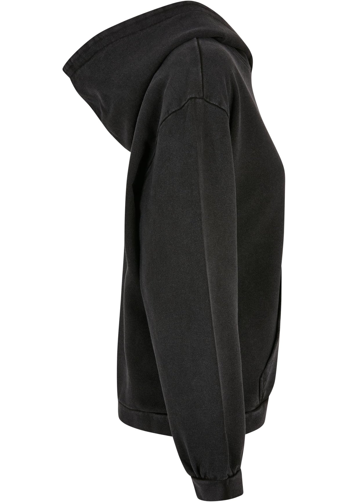 Ladies Acid Washed Oversize Hoody in Schwarz, Detailansicht
