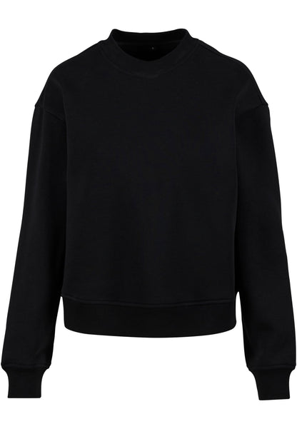 Ladies Oversized Crewneck in Schwarz, Vorderansicht