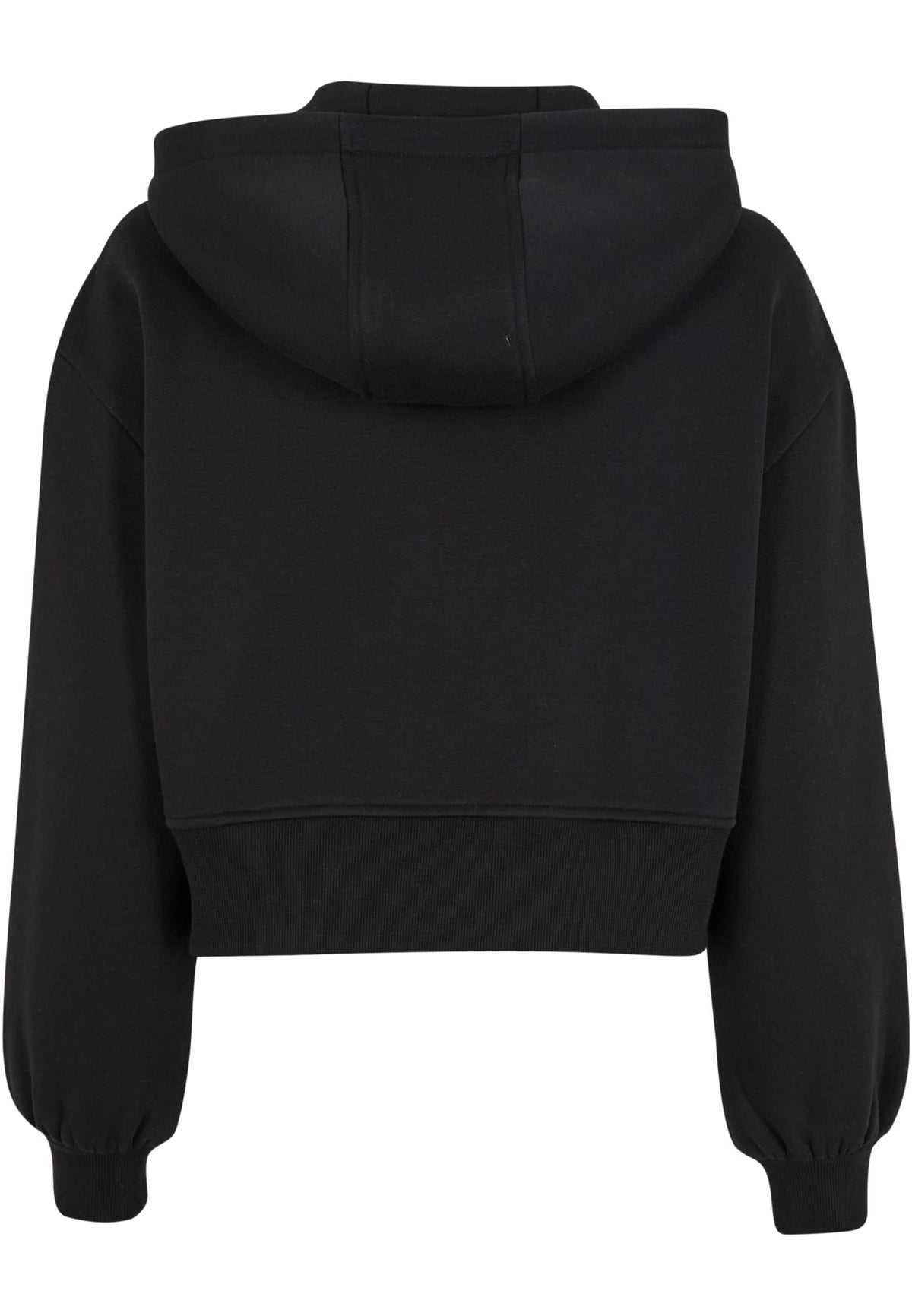 Ladies Short Oversized Zip Jacket in Schwarz, Rückansicht