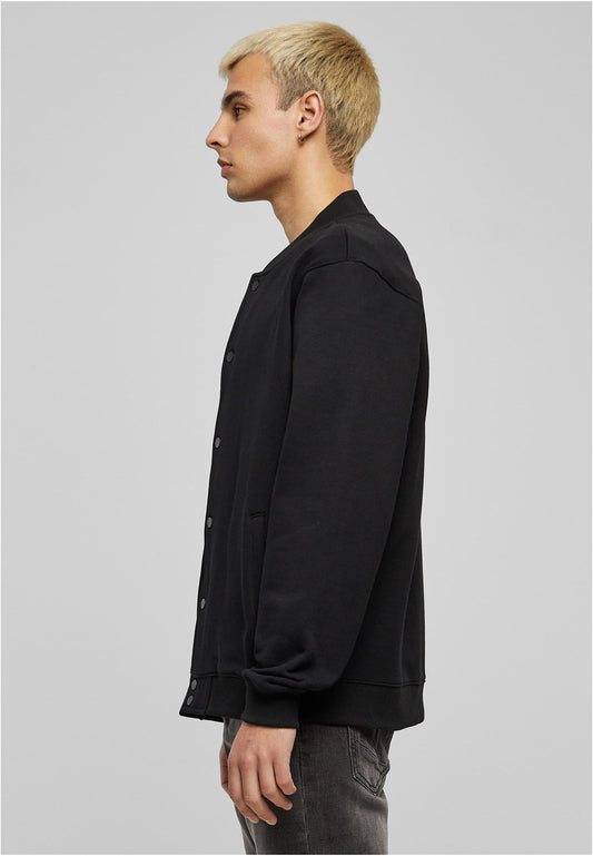 Heavy Tonal College Jacket in Schwarz, getragen