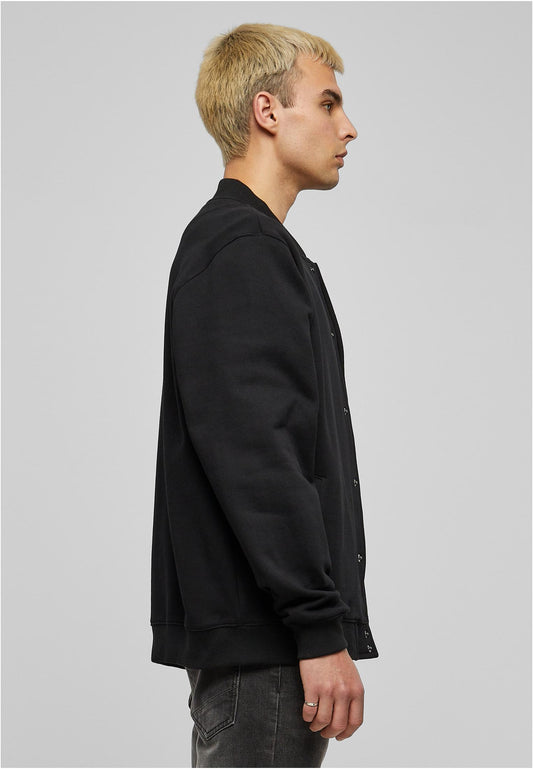 Heavy Tonal College Jacket in Schwarz, getragen