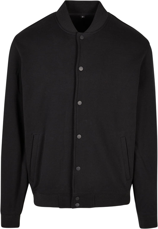 Heavy Tonal College Jacket in Schwarz, Vorderansicht