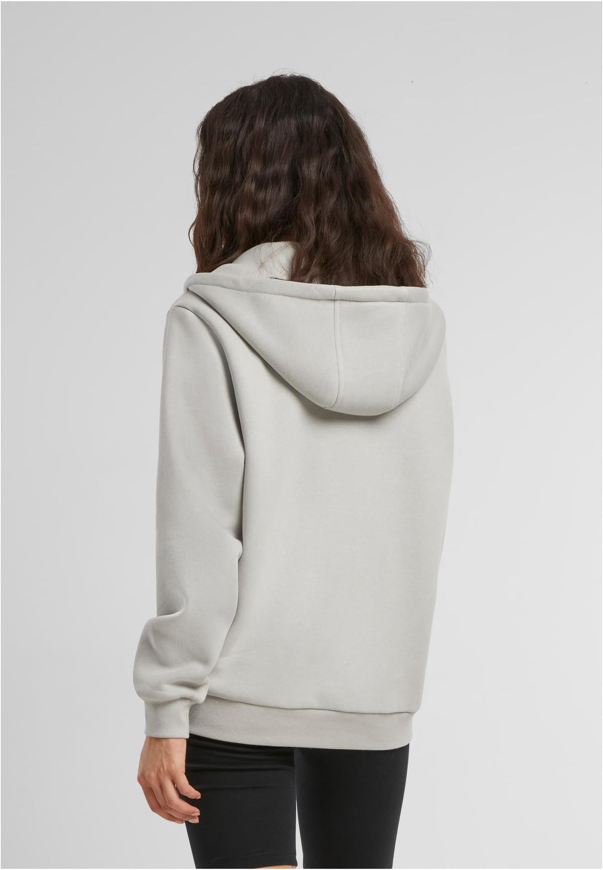 Ladies Fluffy Zip Hoody in Light Asphalt, getragen
