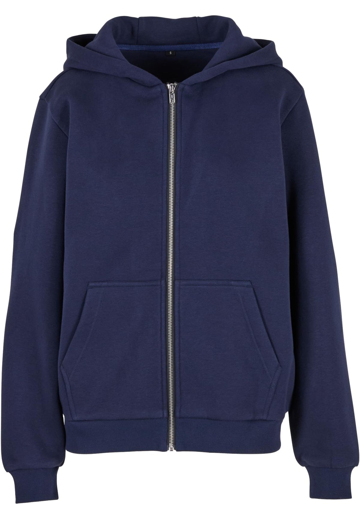 Ladies Fluffy Zip Hoody in Navy, Vorderansicht