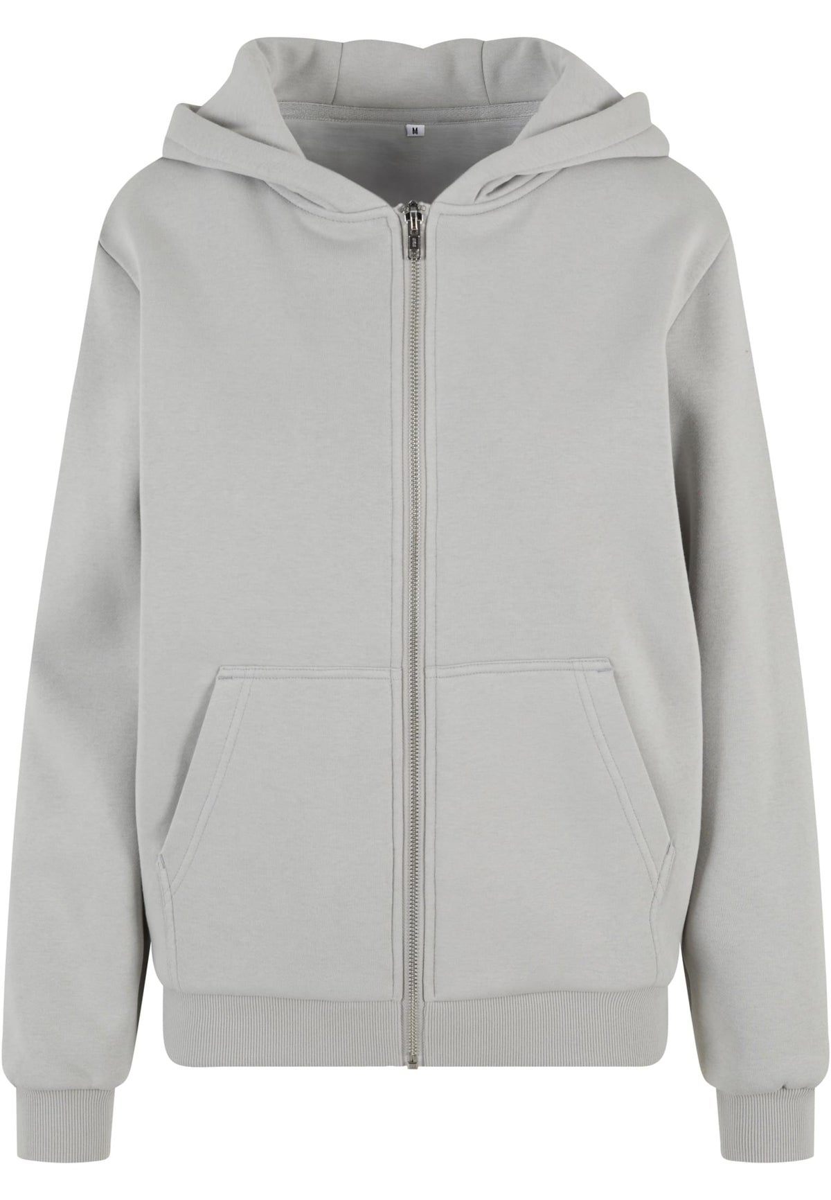 Ladies Fluffy Zip Hoody in Light Asphalt, Vorderansicht