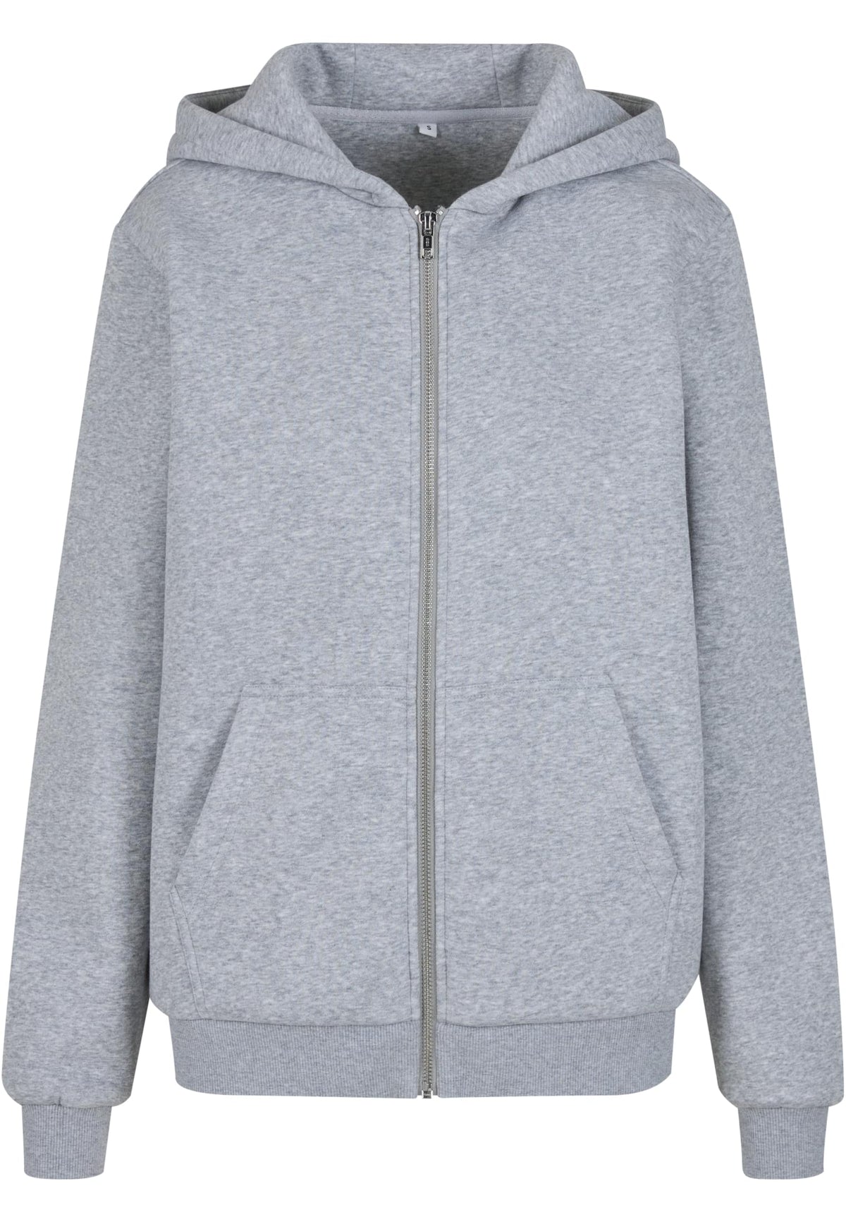 Ladies Fluffy Zip Hoody in Heather Grey, Vorderansicht