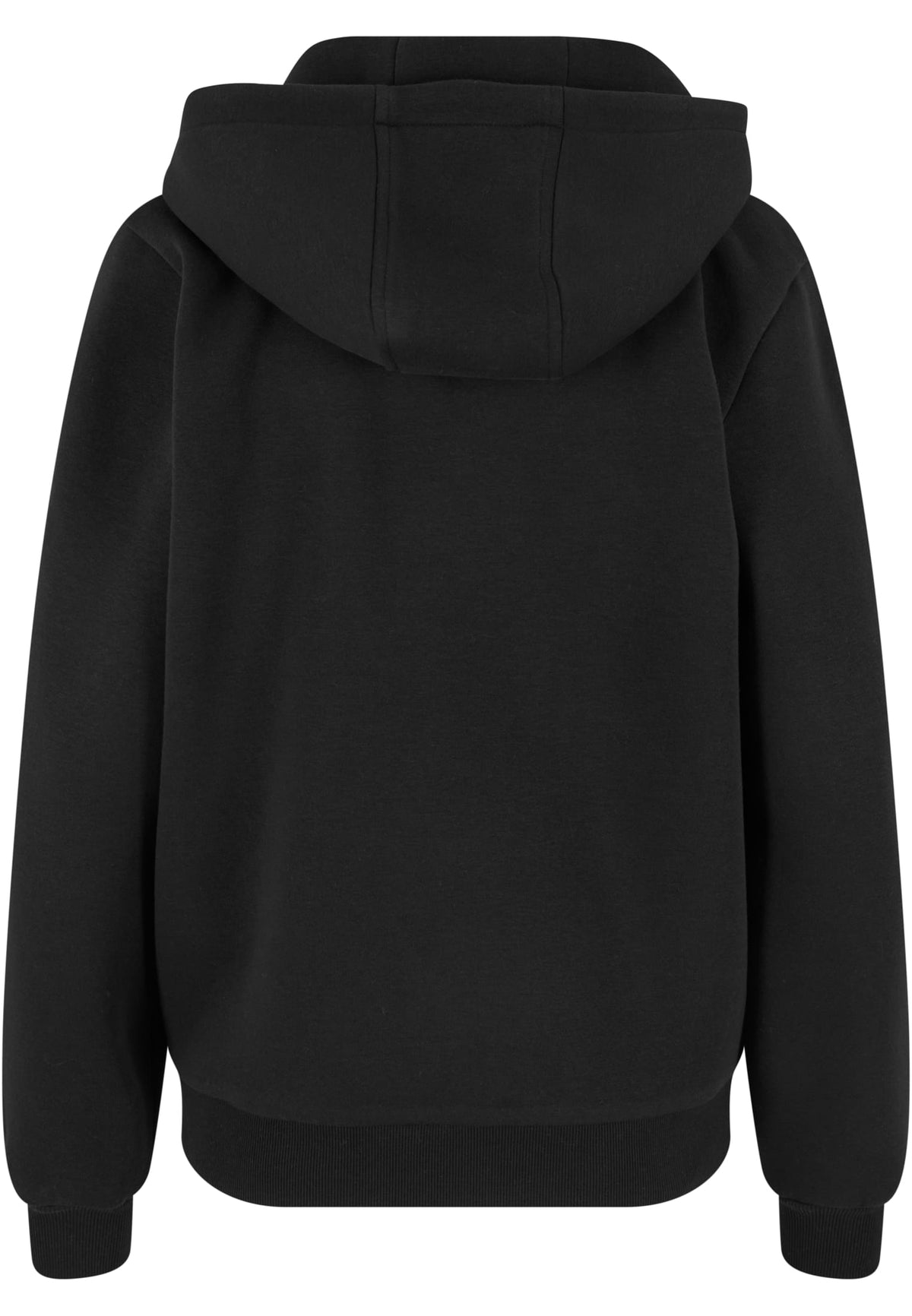 Ladies Fluffy Zip Hoody in Schwarz, Rückansicht