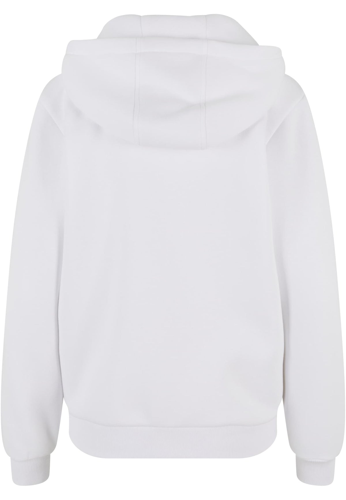 Ladies Fluffy Zip Hoody in White, Rückansicht