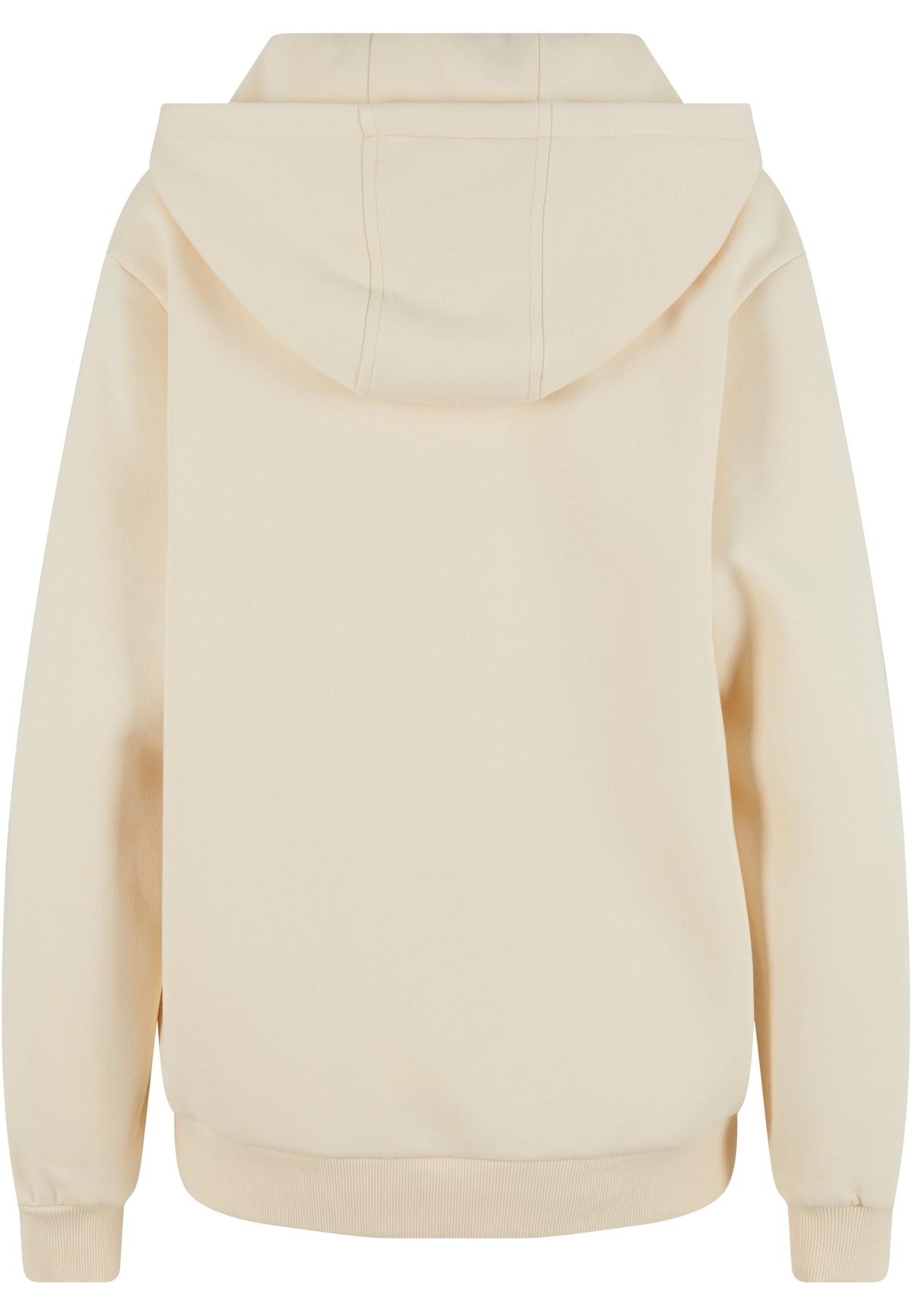 Ladies Fluffy Zip Hoody in White Sand, Rückansicht