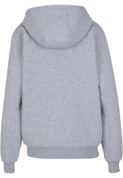 Ladies Fluffy Zip Hoody in Heather Grey, Rückansicht