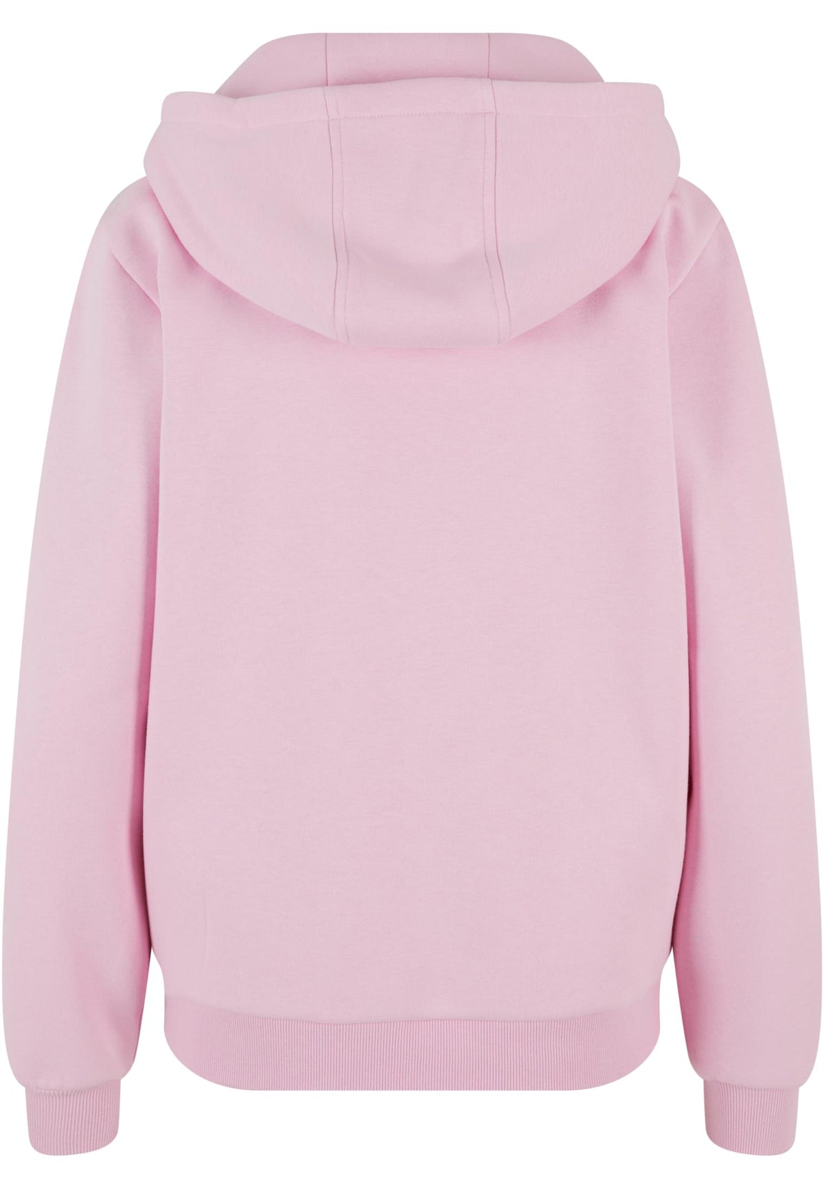 Ladies Fluffy Zip Hoody in Soft Pink, Rückansicht