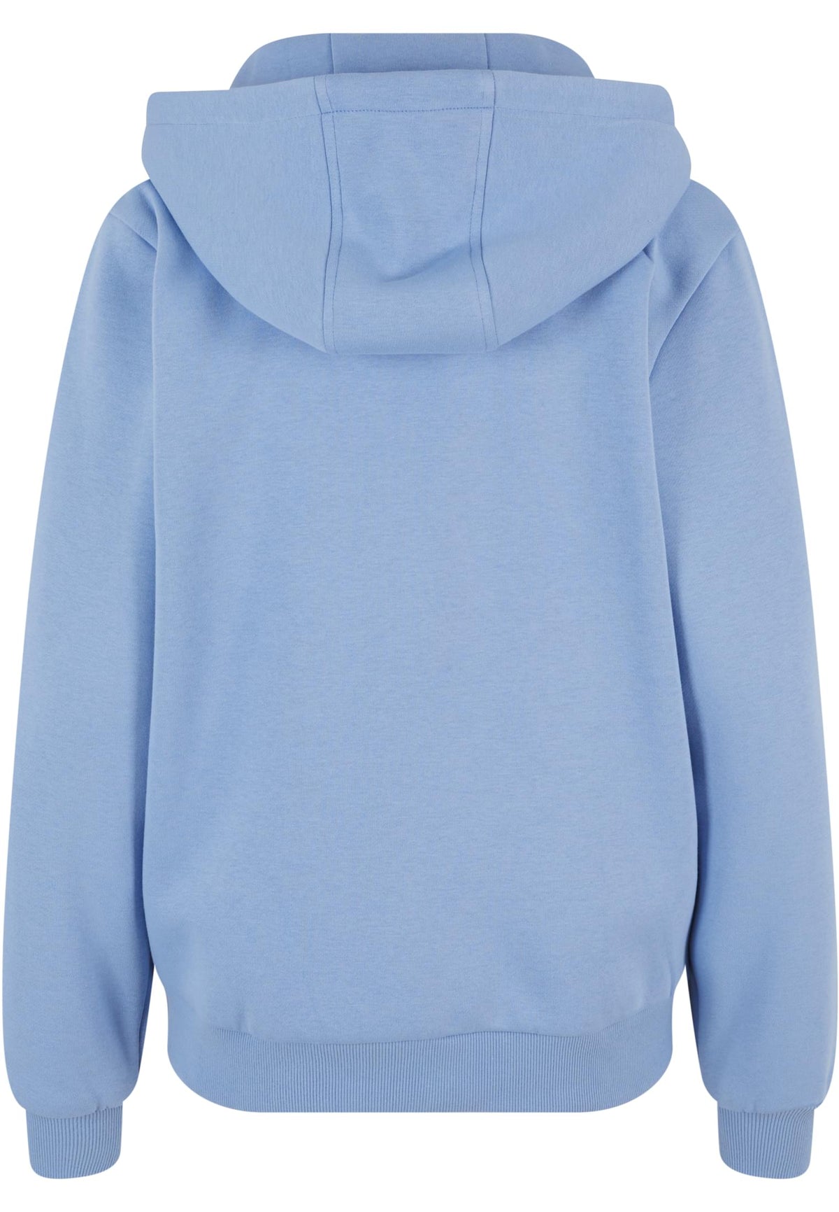 Ladies Fluffy Zip Hoody in Powder Blue, Rückansicht