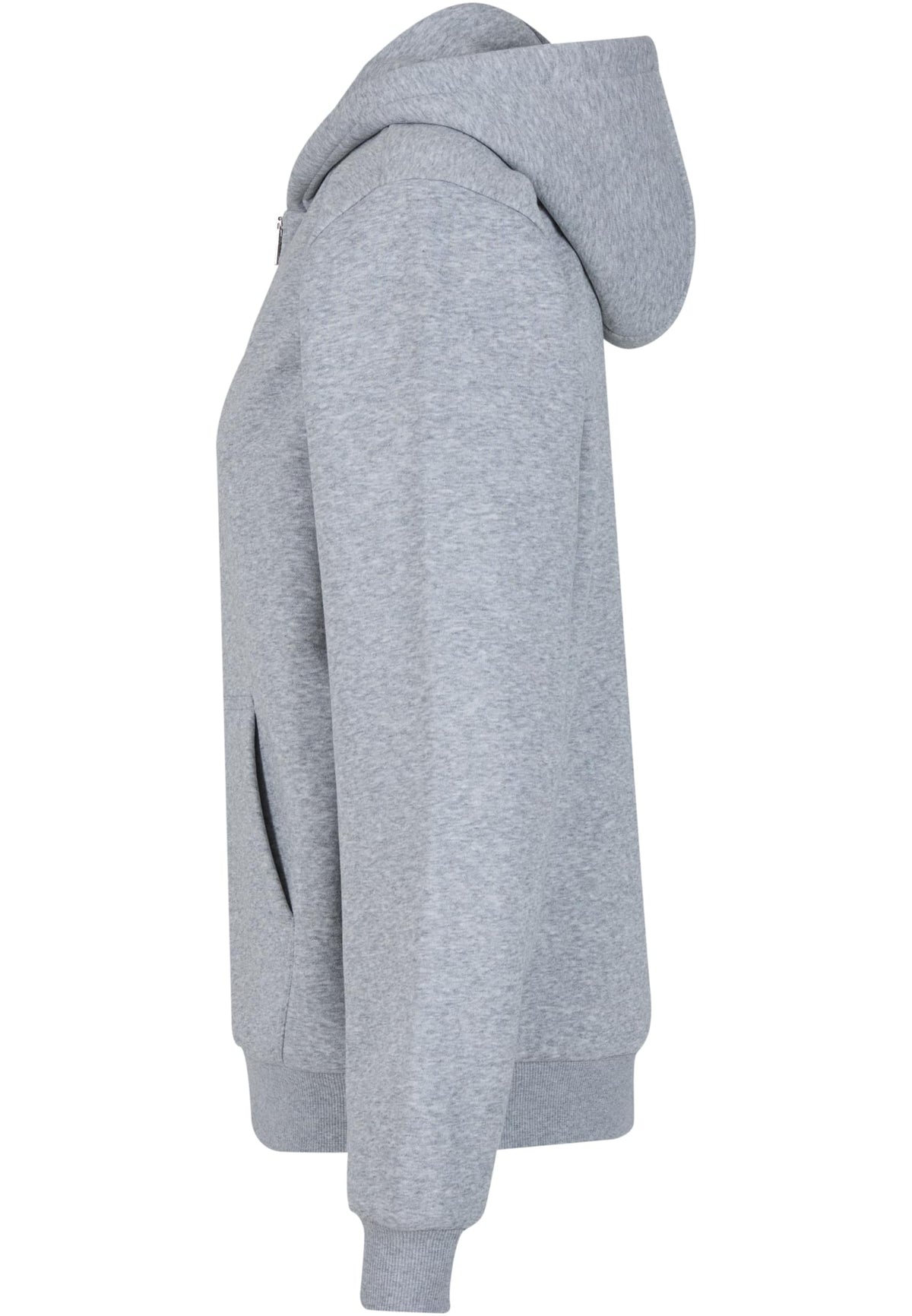 Ladies Fluffy Zip Hoody in Heather Grey, Detailansicht