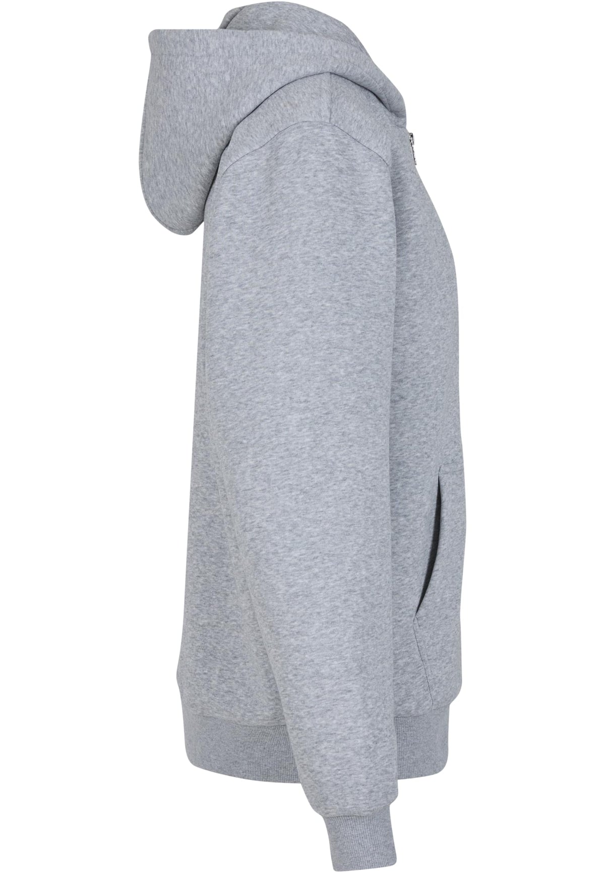 Ladies Fluffy Zip Hoody in Heather Grey, Detailansicht
