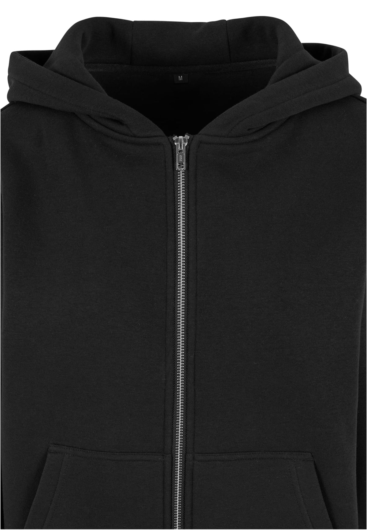 Ladies Fluffy Zip Hoody in Schwarz, Detailansicht