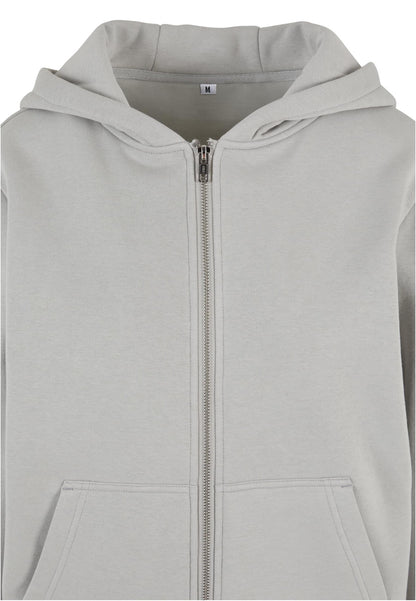 Ladies Fluffy Zip Hoody in Light Asphalt, Detailansicht