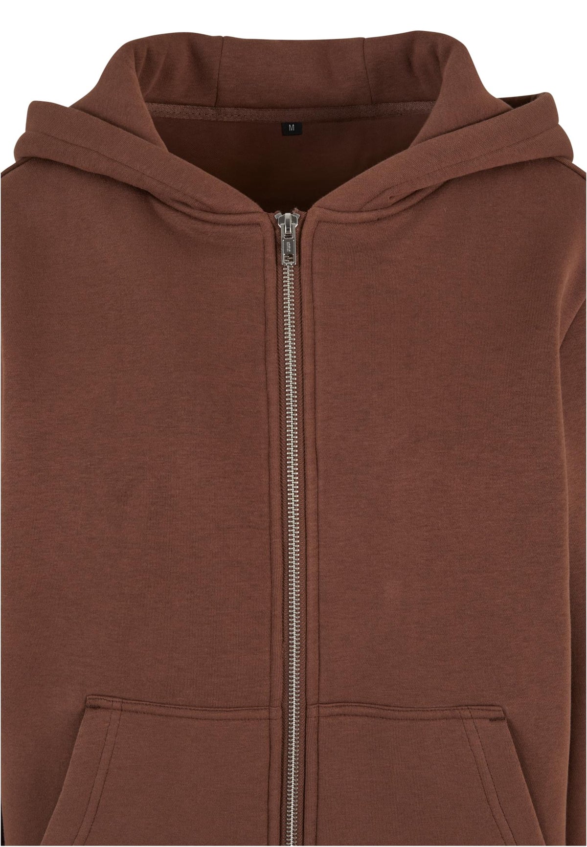 Ladies Fluffy Zip Hoody in Chocolate Brown, Detailansicht