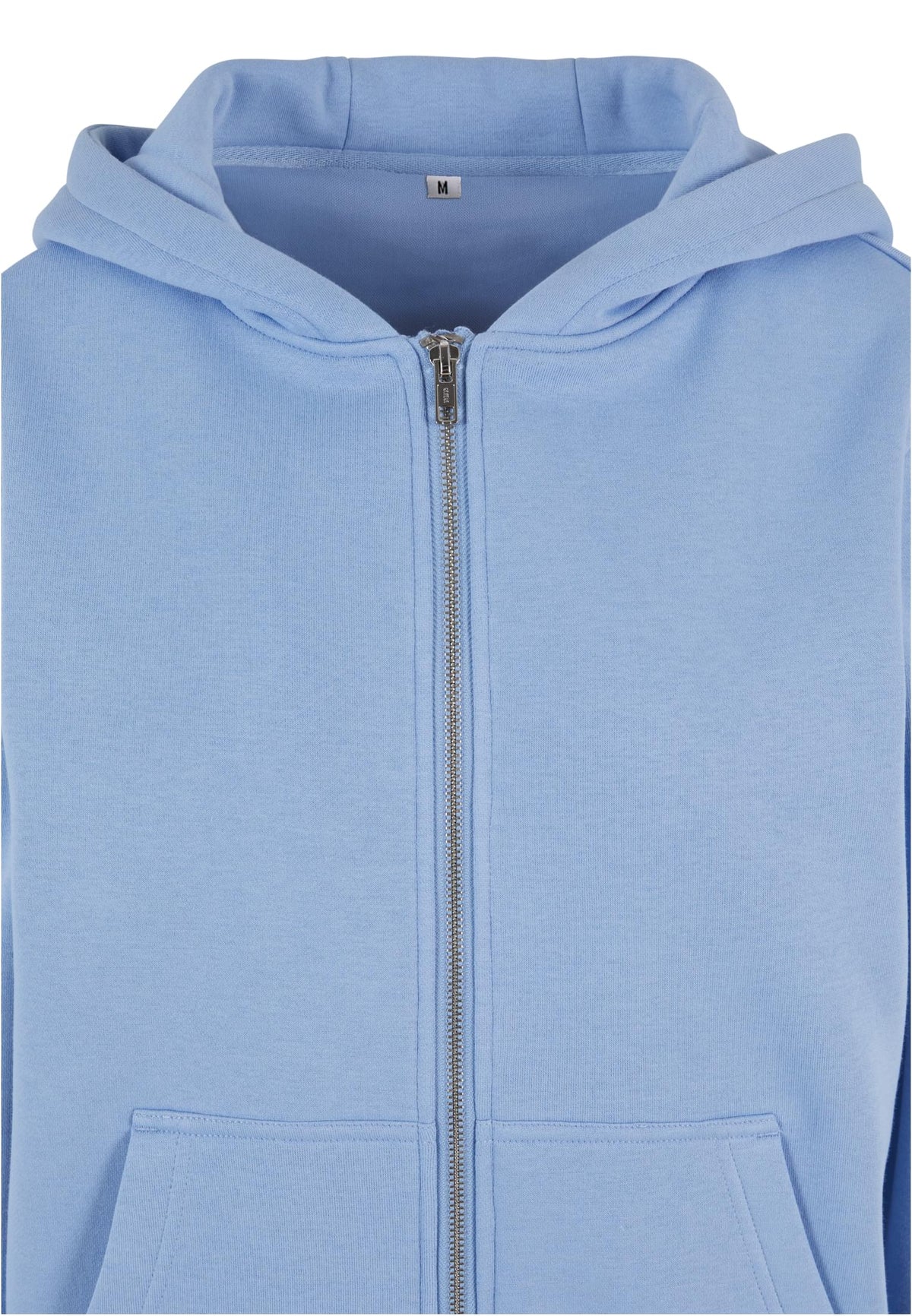 Ladies Fluffy Zip Hoody in Powder Blue, Detailansicht