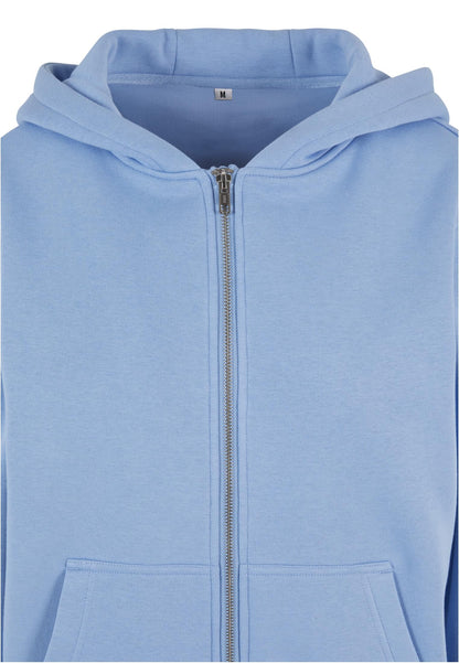 Ladies Fluffy Zip Hoody in Powder Blue, Detailansicht