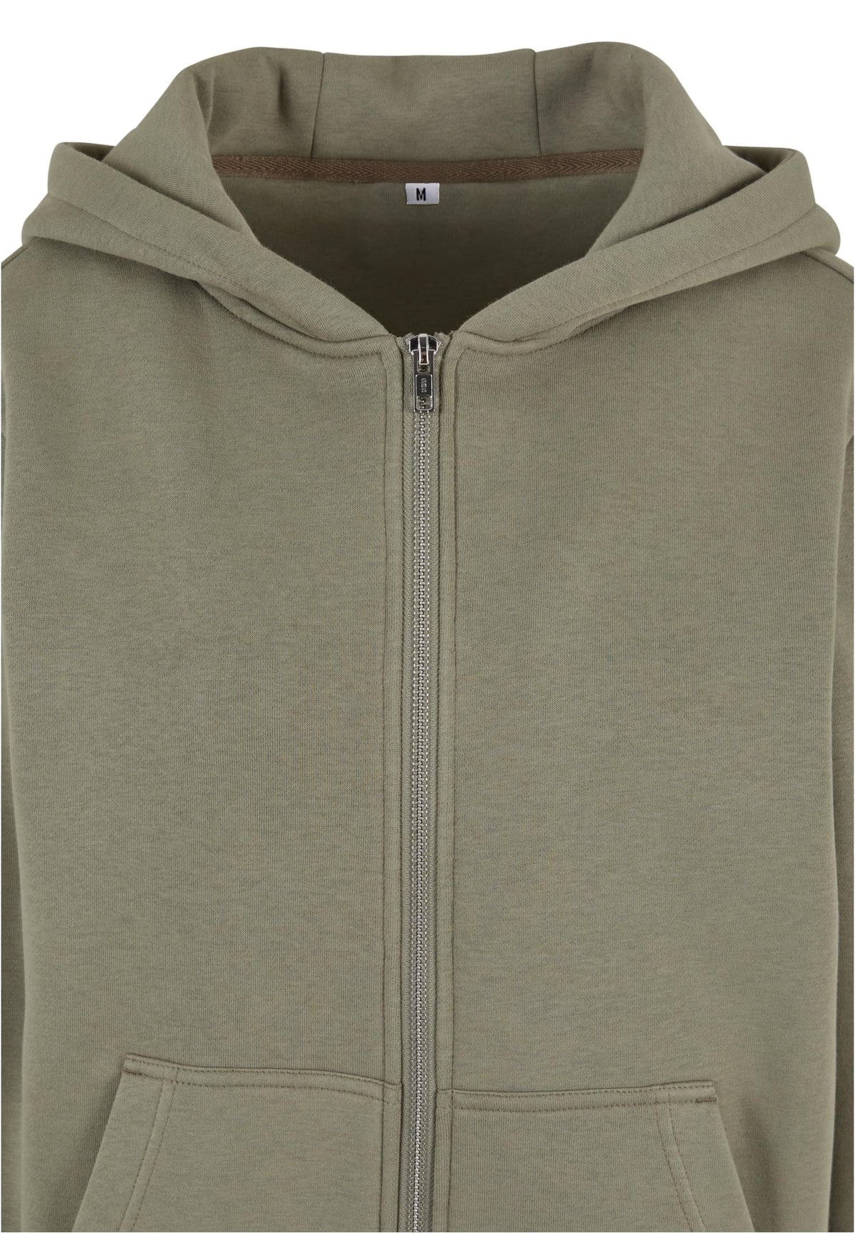 Ladies Fluffy Zip Hoody in Pale Olive, Detailansicht