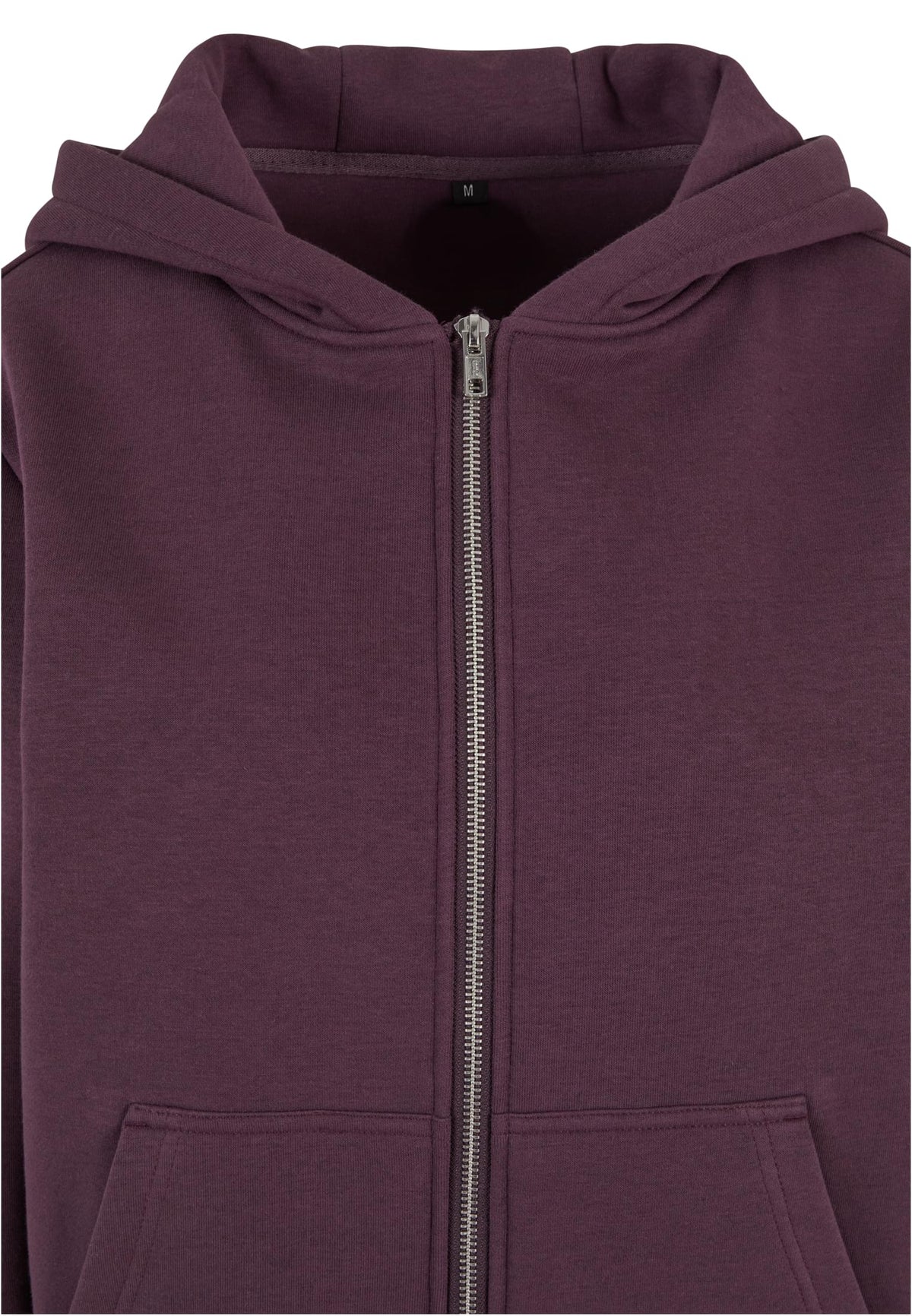 Ladies Fluffy Zip Hoody in Plum Purple, Detailansicht